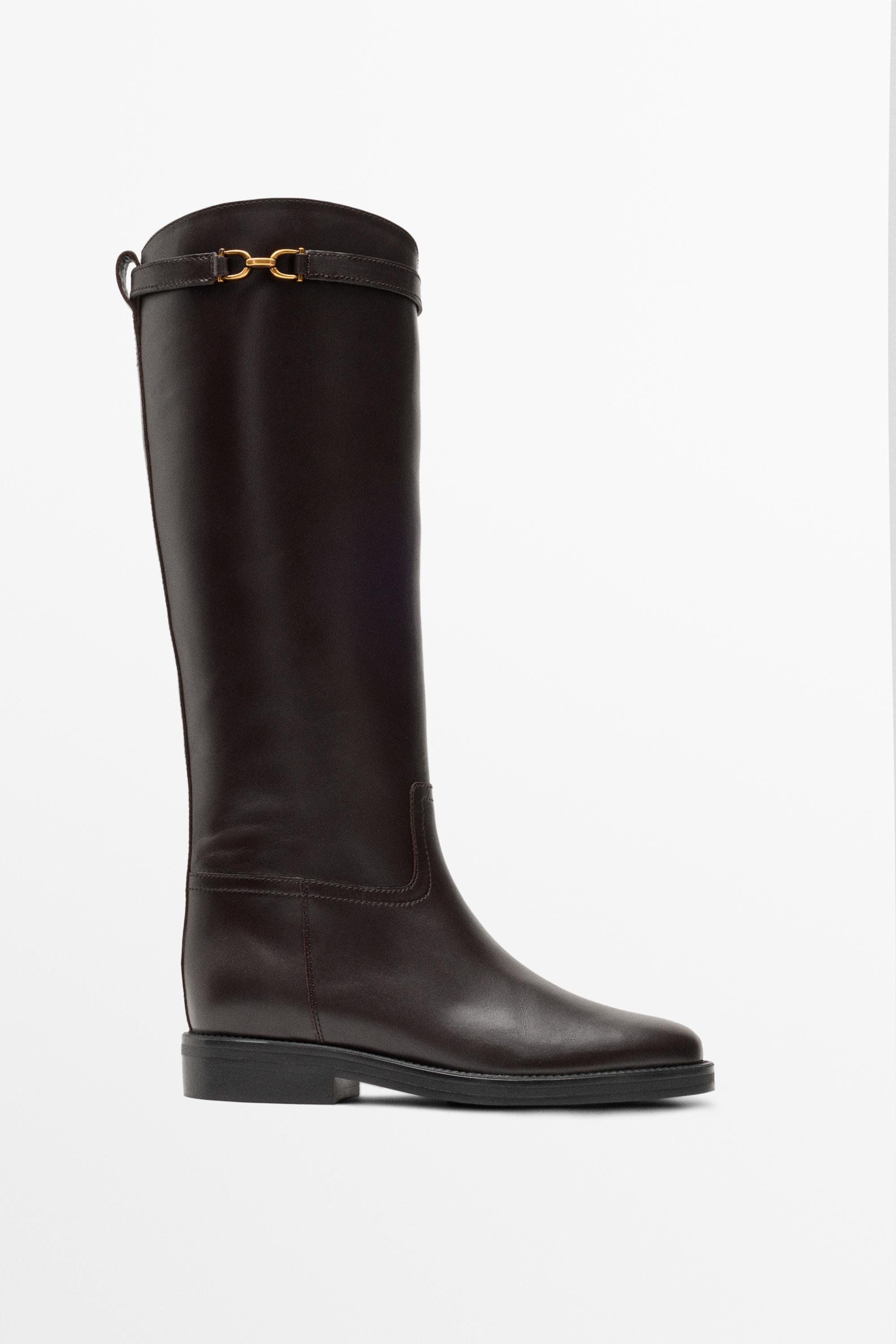 Leather riding boot